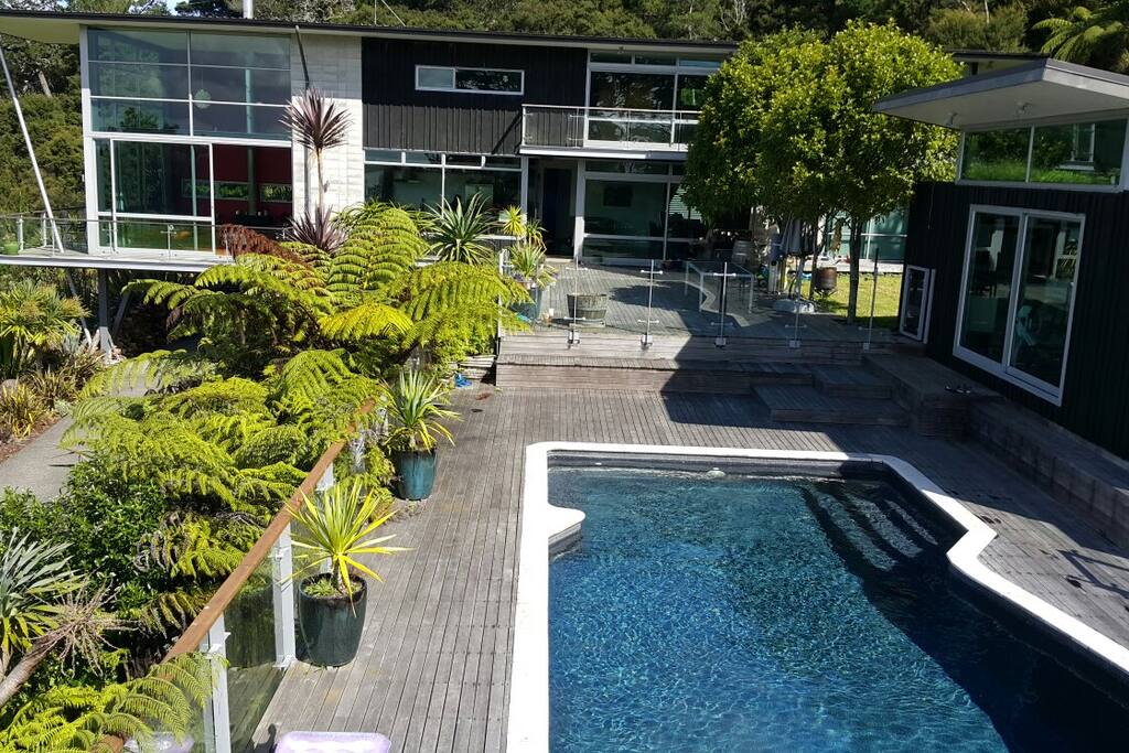 the pool and the gym