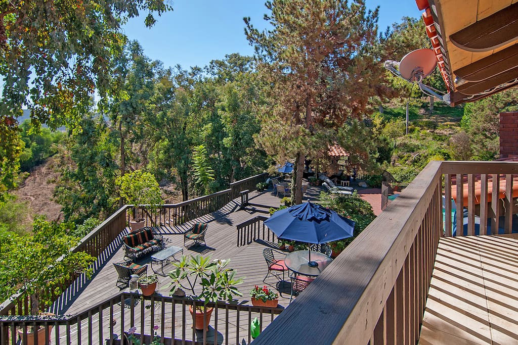 Multiple outdoor living areas let you take in the setting in privacy or with the group.