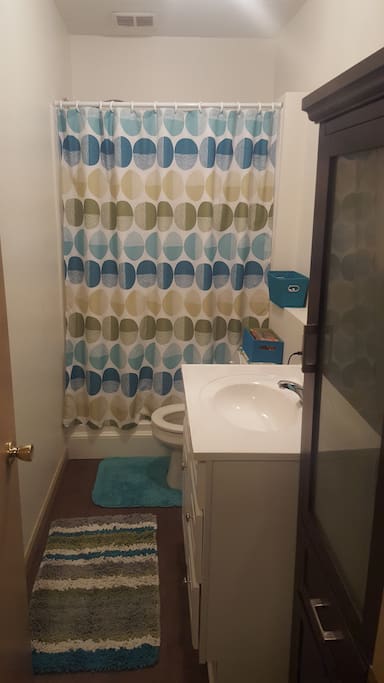 Bathroom with roomy shower