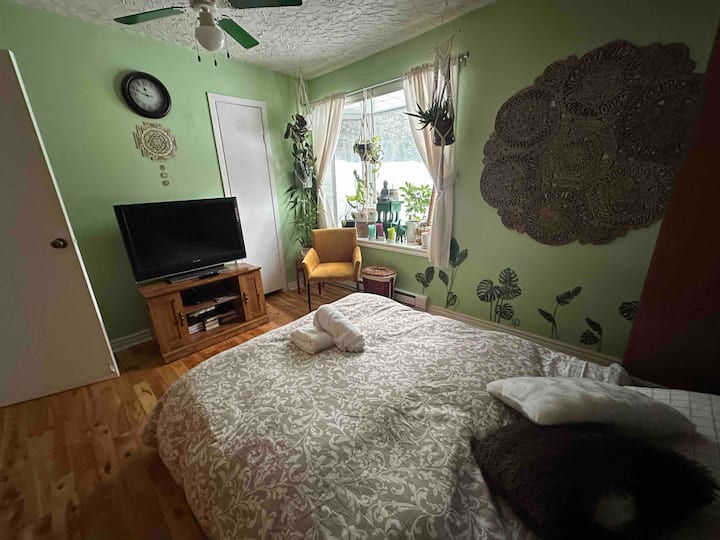 غرفة نوم خضراء