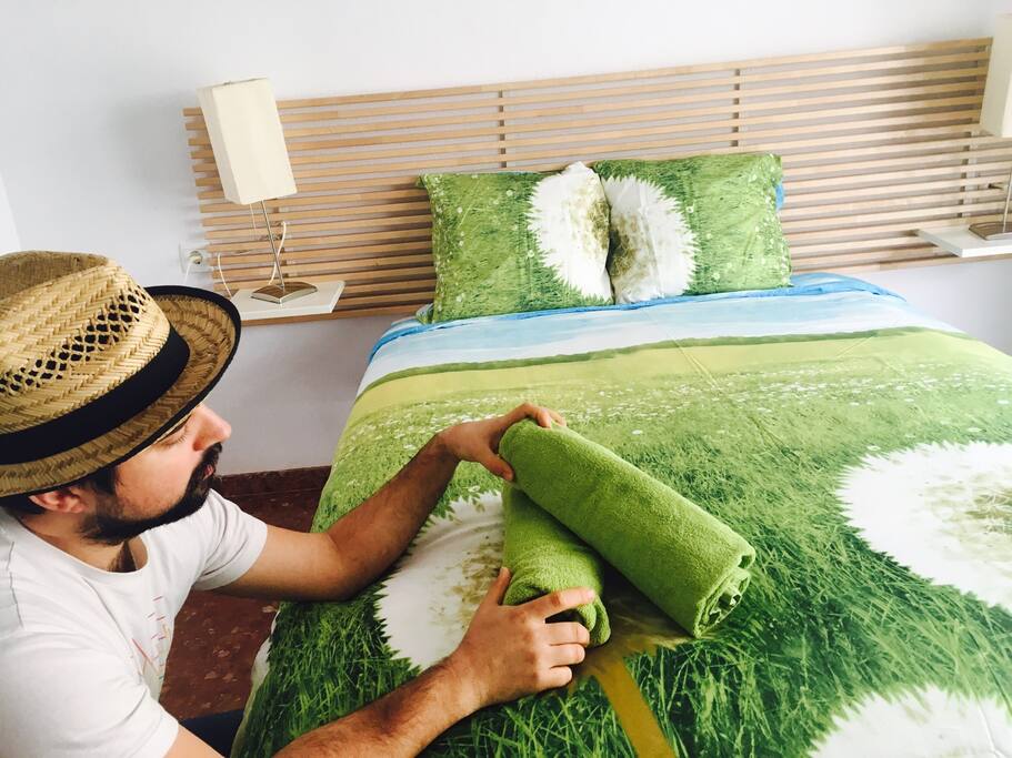 comfy double bed, we love to change bed decoration!