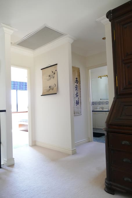 Walking towards your bedroom and bathroom