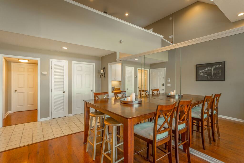 The dining area.