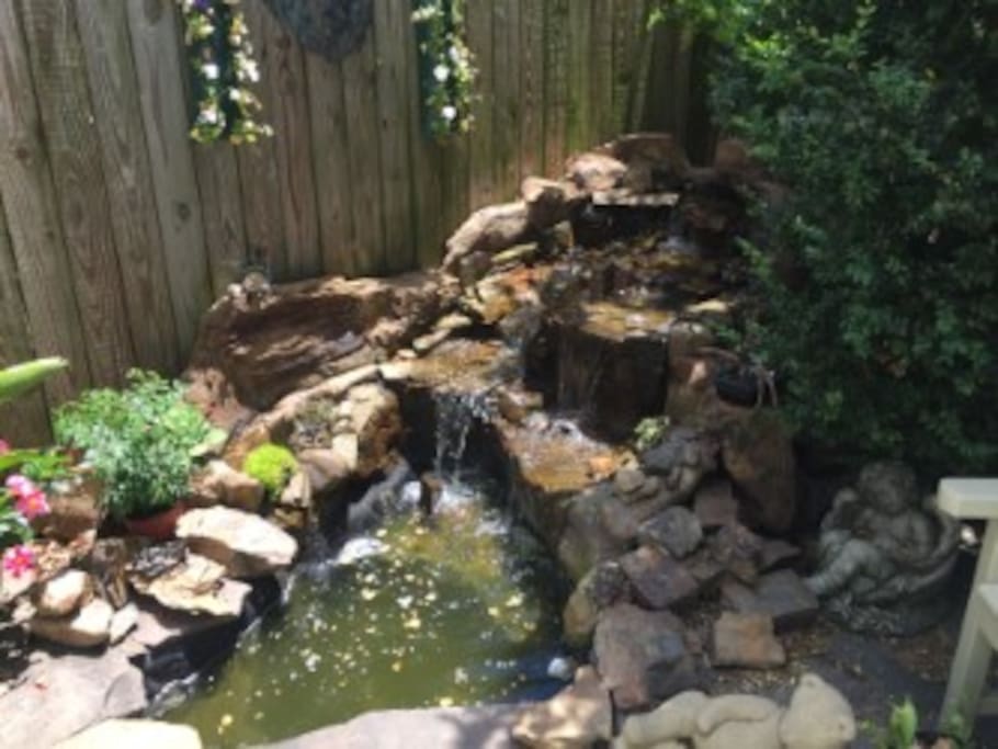 Sit by the Waterfall Pond