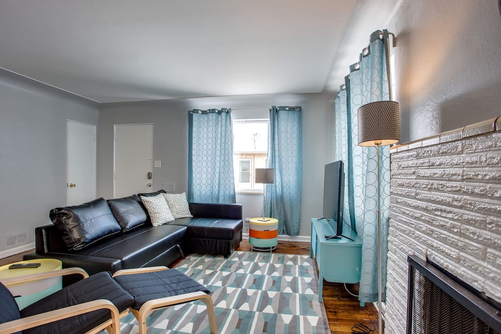 Open Living Space with Cable TV and Internet