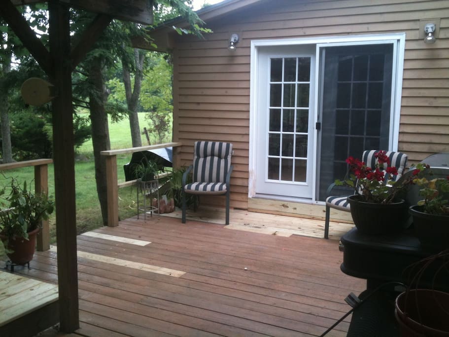 Back deck with grill