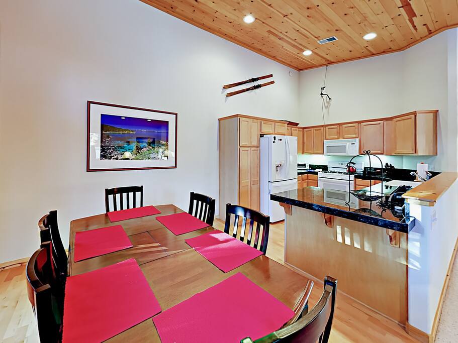 When it’s time to eat, call your crew to the 6-person dinner table for a family-style meal.