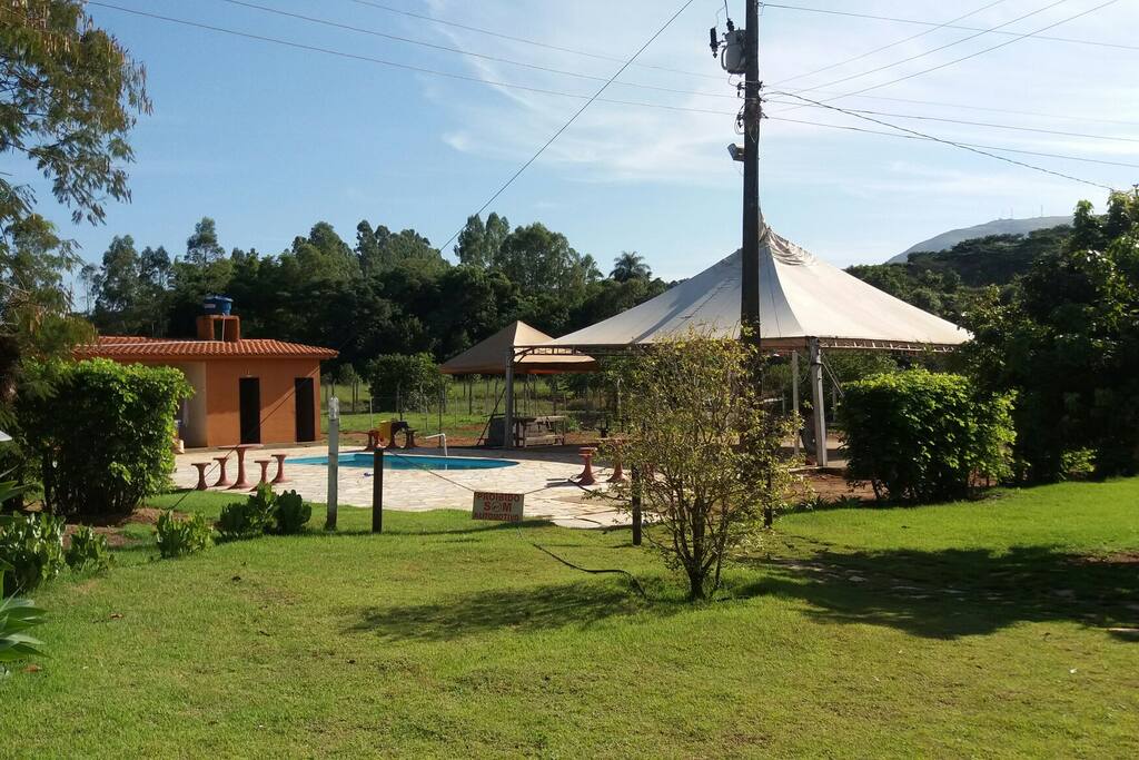 Piscina/ sauna e cozinha para hóspedes