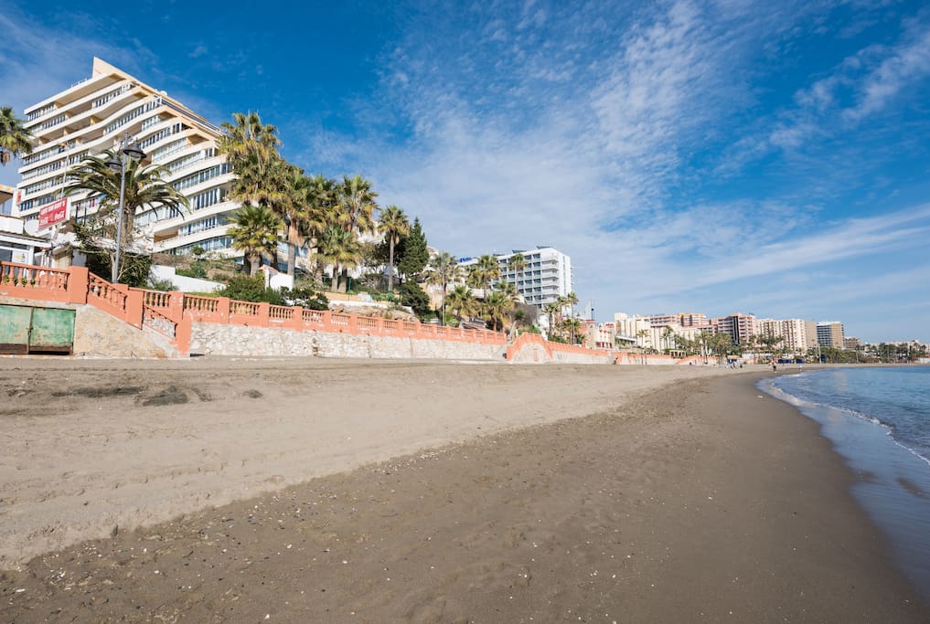 The beach in December; in the summer it's full of people and sunbeams