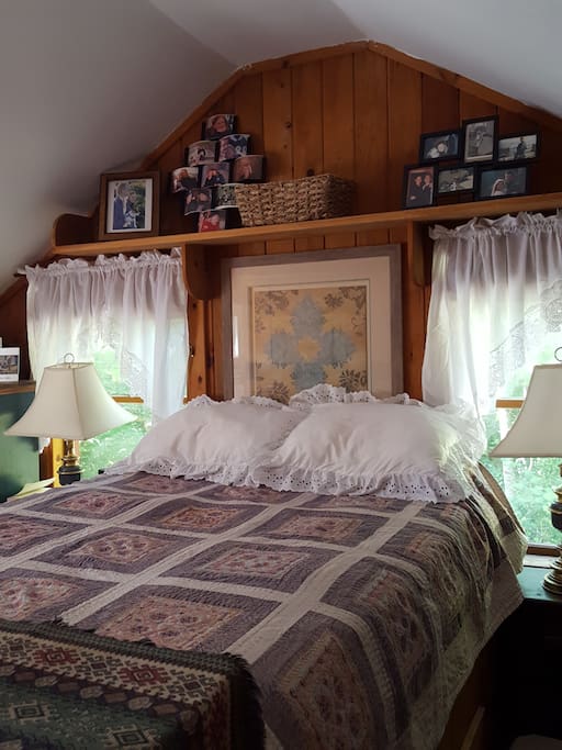 Master queen bedroom on 2nd floor with heat and air conditioning.