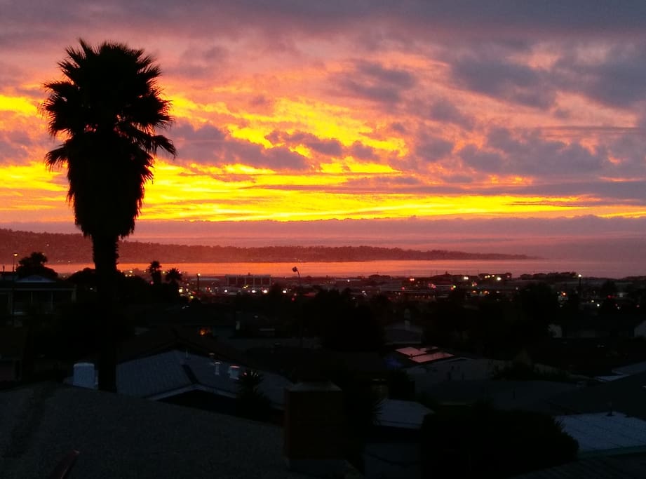 A view of a sunset from out patio.