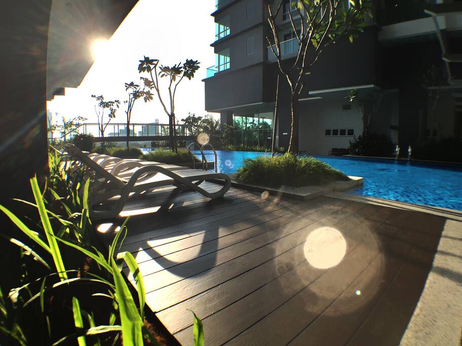Poolside deck