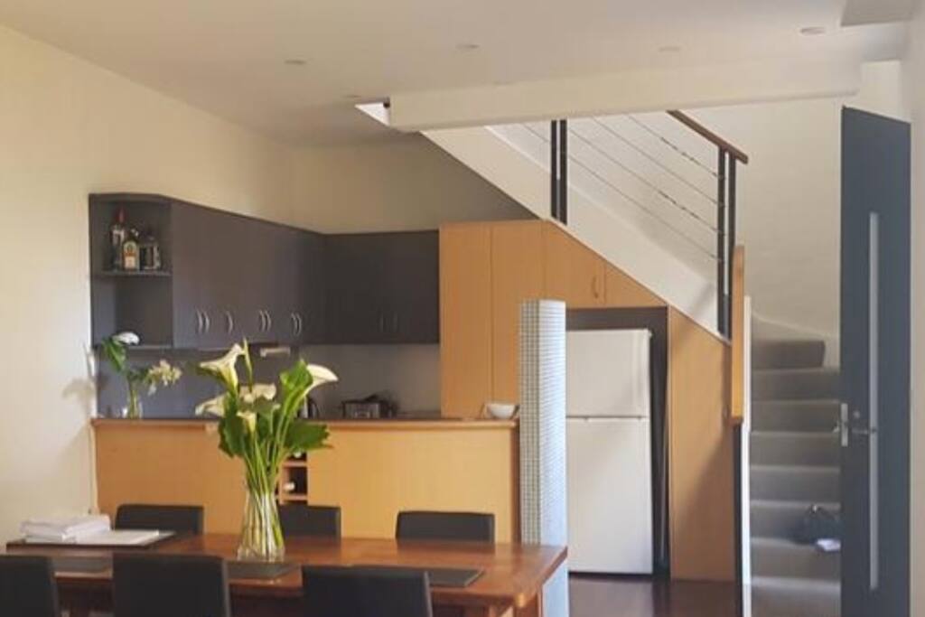 The kitchen/living area