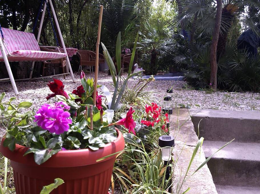 Place in front of apartment for relaxation