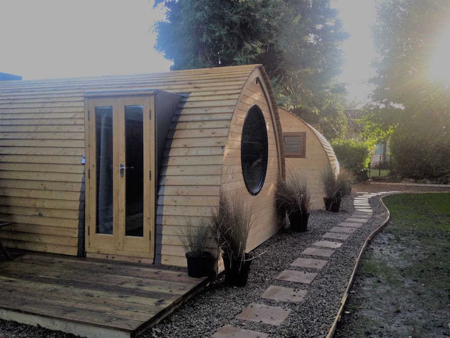 Each lodge has its own seating area for sunny summer mornings or evenings! (lodge 2 seating area).