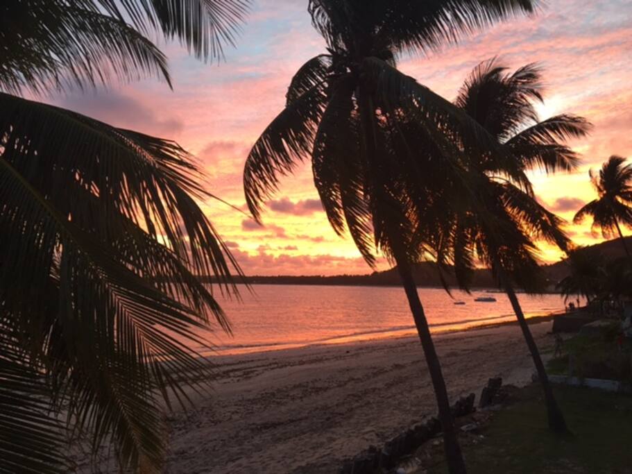 Sunset in front of the house