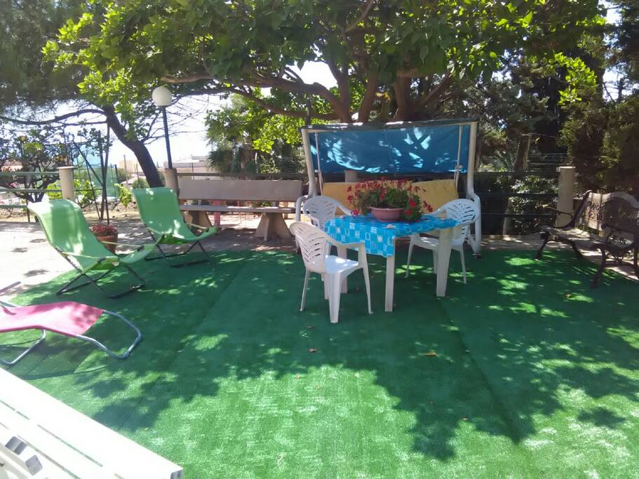 spazio relax all'interno della villetta