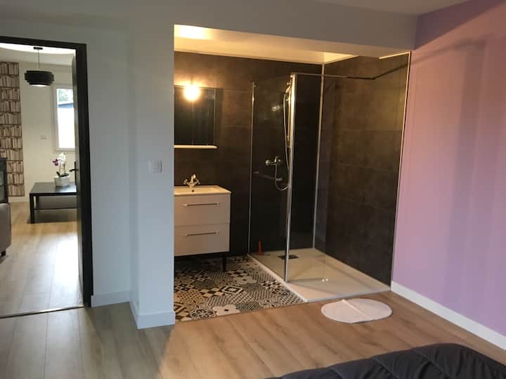 Cuarto de baño con baño con baño en la planta baja