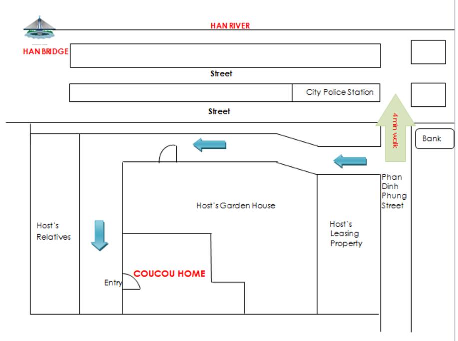 This is how to get to Coucou Home in a private area of the host's family