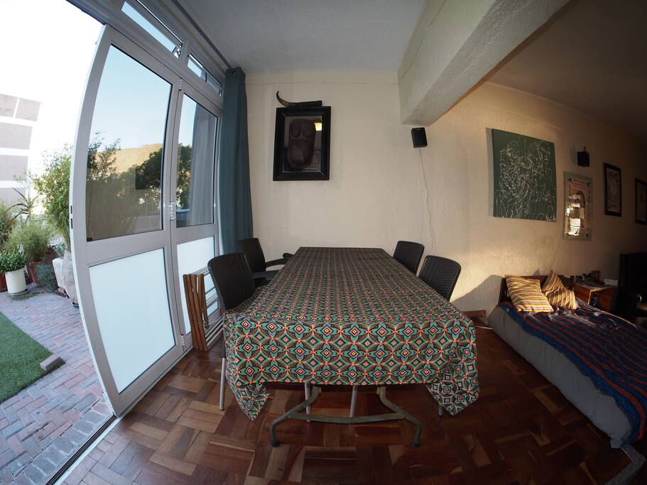 4 seat table with view outside.