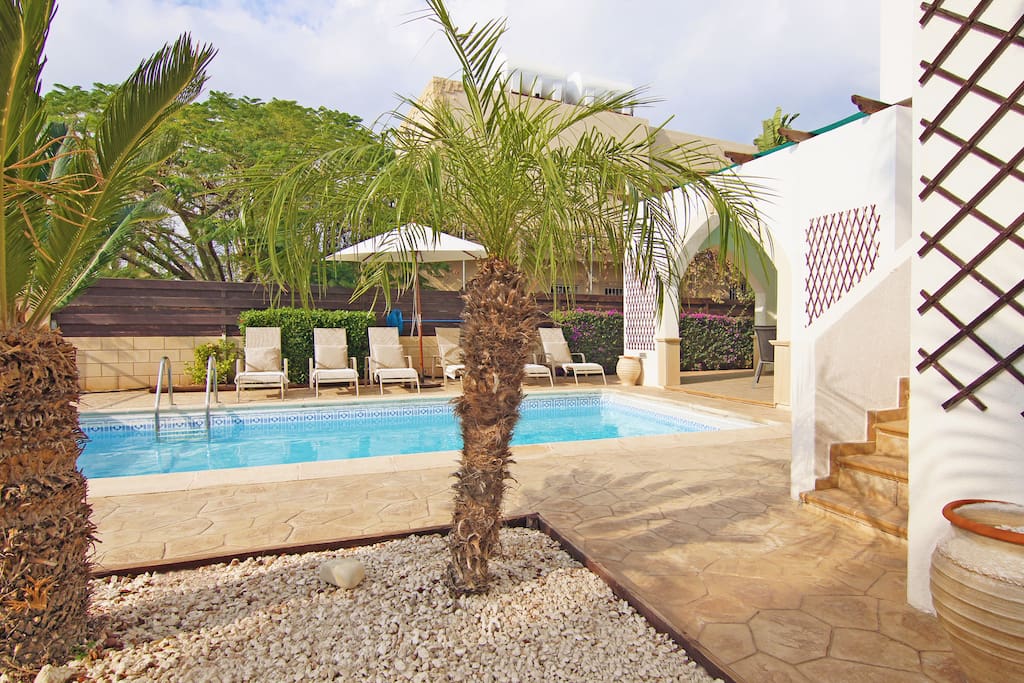 Swimming pool area and garden