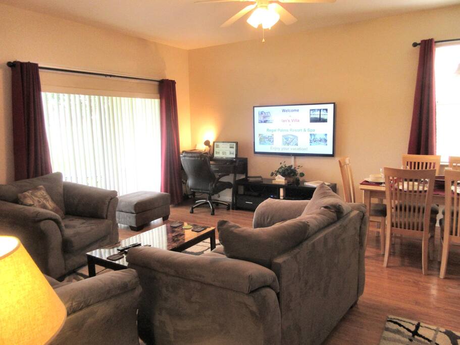 60in TV, comfortable seating