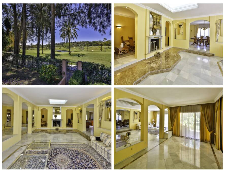 Golf Course View and two-part living room
