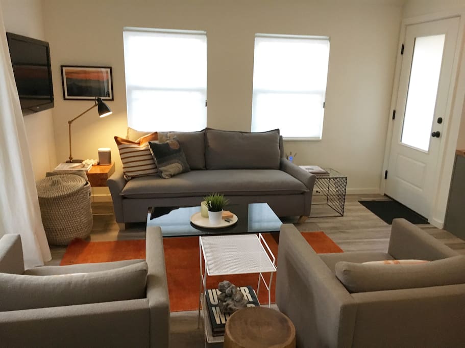 cozy living room with lots of light