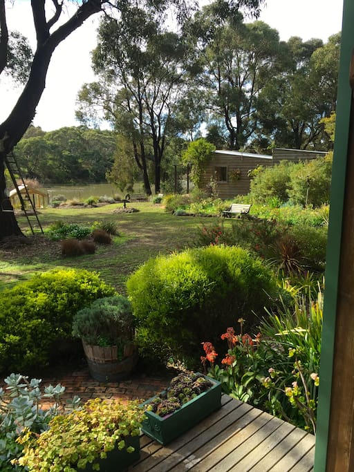 view of bungalow from main house