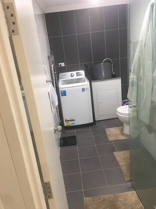Bathroom with washing machine
