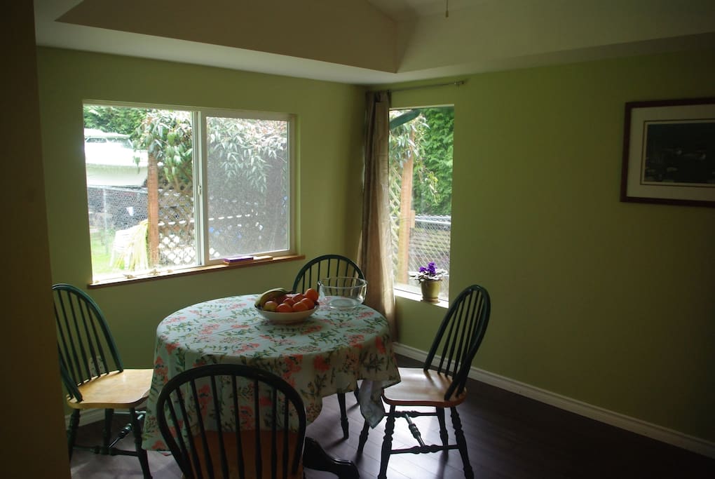 Bright dining room.