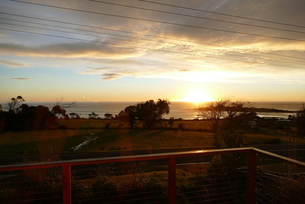 Sunrise from the balcony over Diamond Island