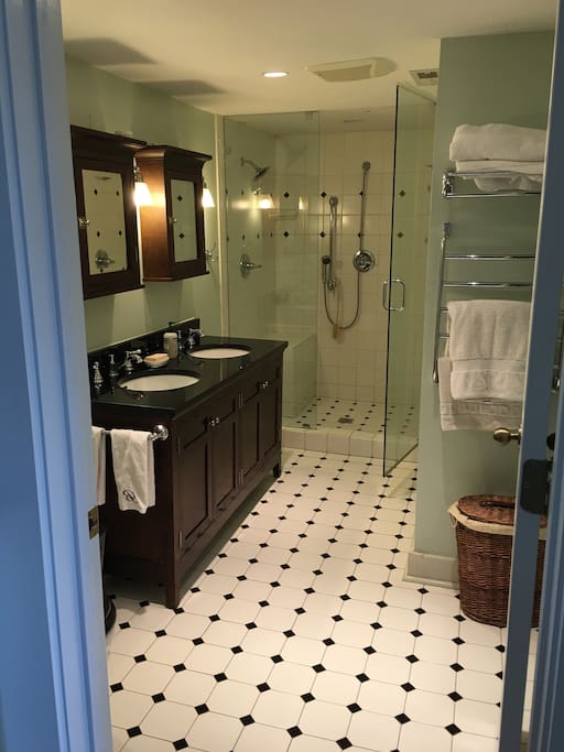 newly renovated hall bathroom for exclusive use of king bedroom guests
