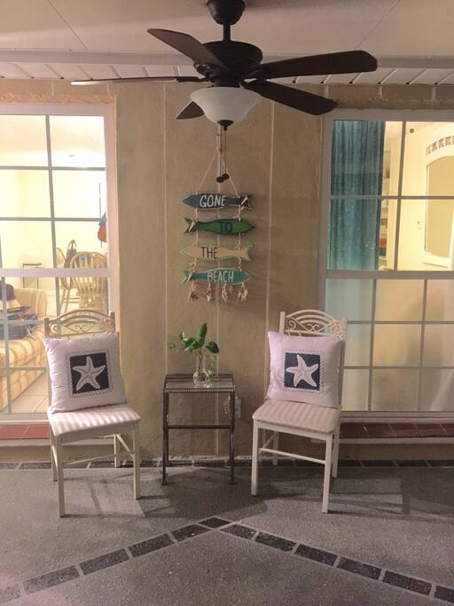 Enjoy the Lanai patio in the morning or night.