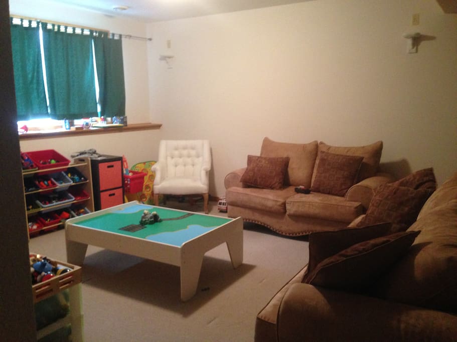spacious private living area and playroom