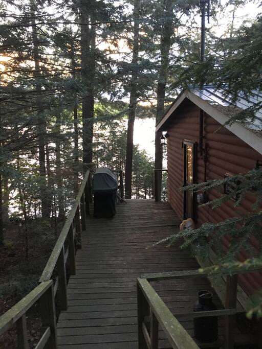Enjoy our Webber BBQ to cook up a great meal. Eat on the shaded deck or at the picnic table facing the lake.