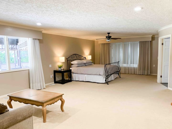 Master bedroom with king bed and sofa bed