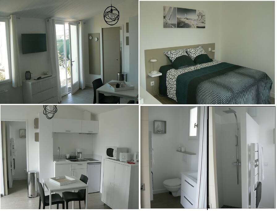 Logement récent, douche italienne.
