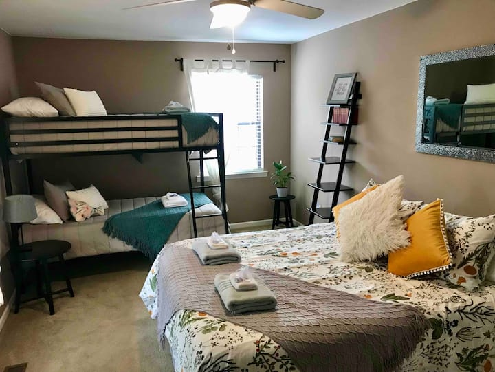 Multiple guests, no problem!  Our second bedroom offers plenty of sleeping options with a twin bunkbed and queen bed