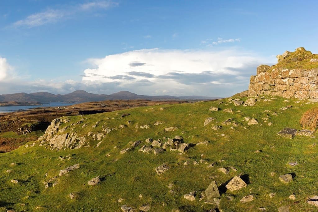The view from the Dun Beag iron age broch 1.5 miles away looking back towards Foxwood