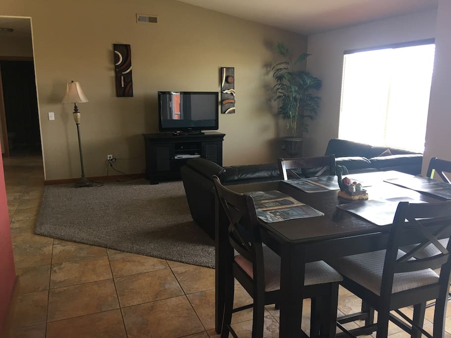 Living room and kitchen table