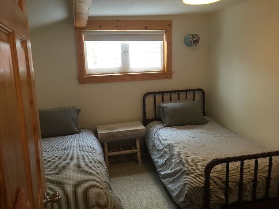Bedroom #1 can be set up with two twins or one king bed.