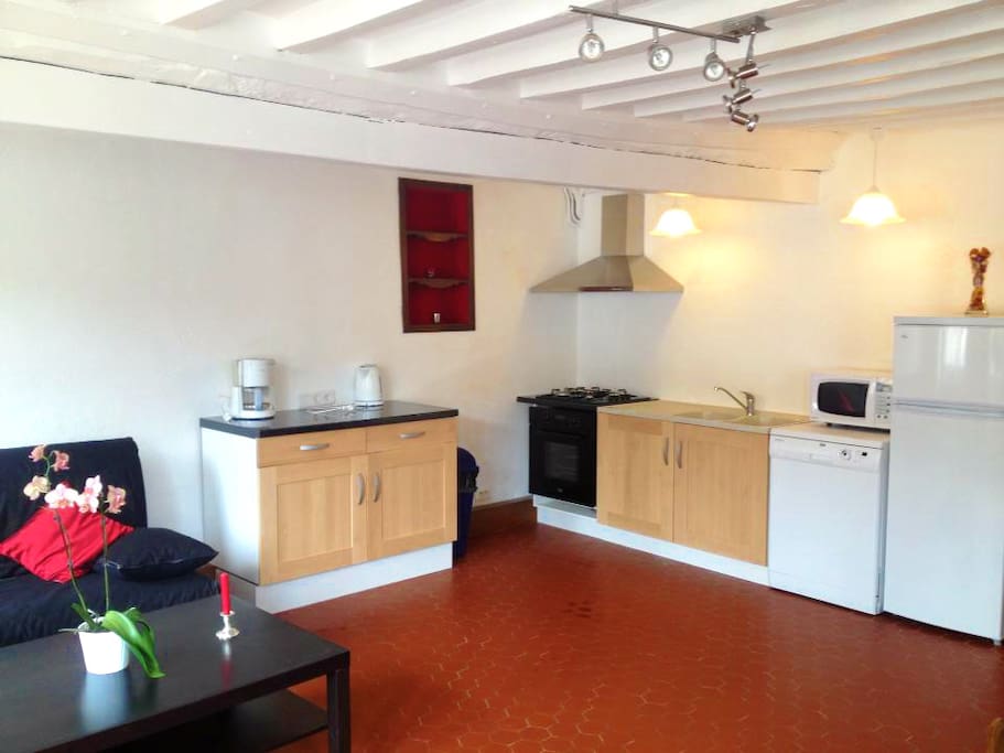 l'espace salon cuisine