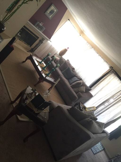 good area for everyone to get together and watch movies, cable tv and free form movies available