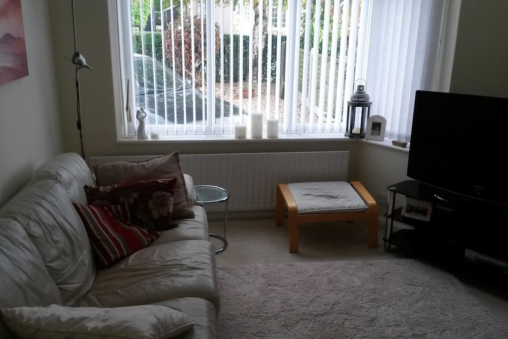 Bright, airy lounge.