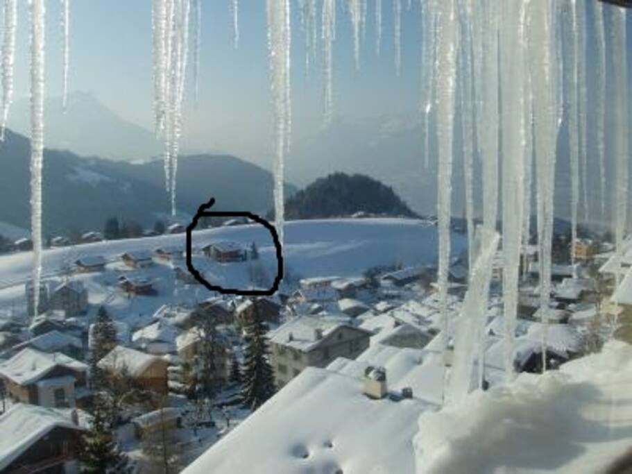 Vue du chalet depuis télécabine
