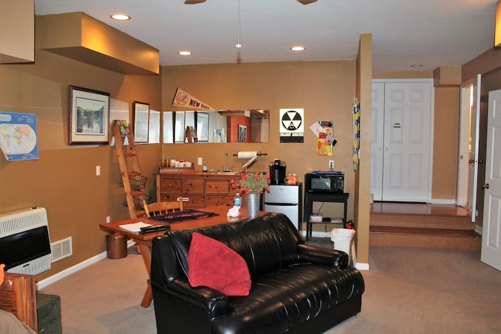 Basement living space w/bedroom