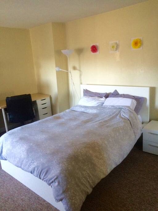 Comfortable full size bed with memory foam padding