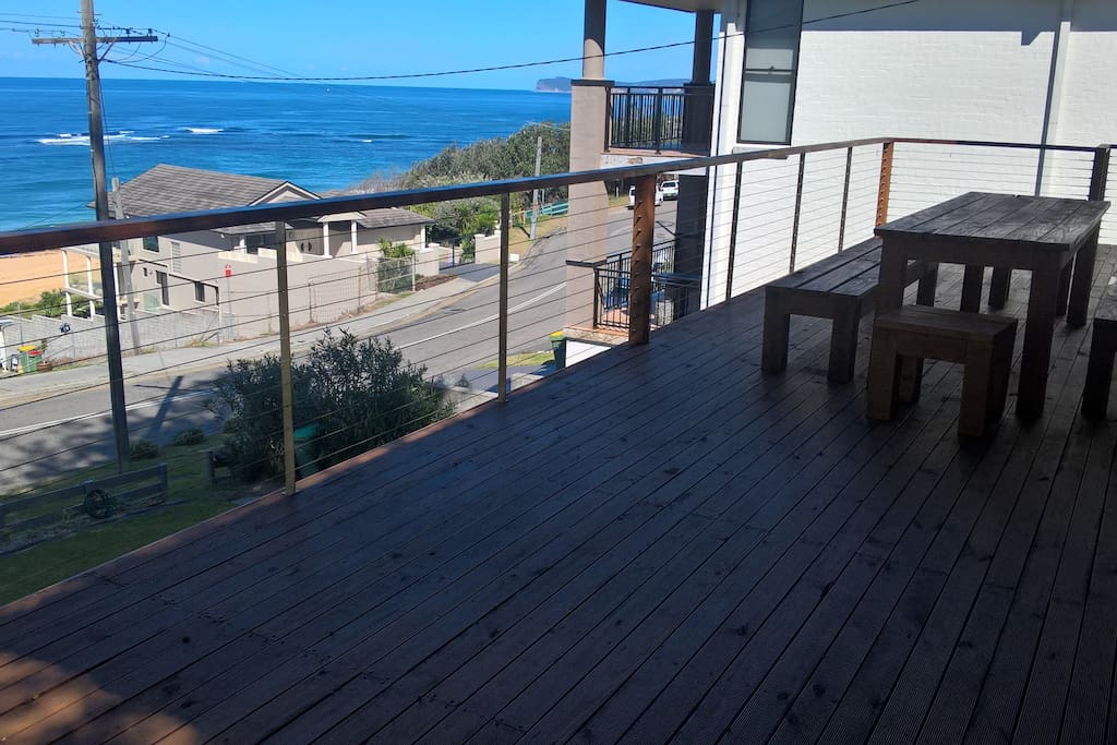 Huge front deck overlooking the ocean. Look out for those whale pods!