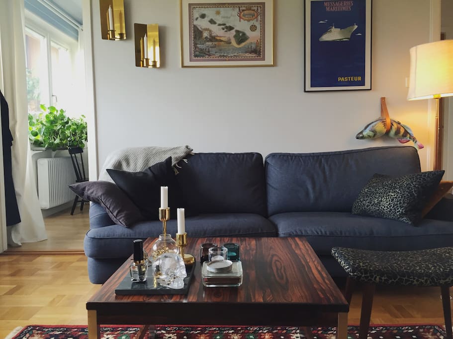Big, comfy sofa in the living room.